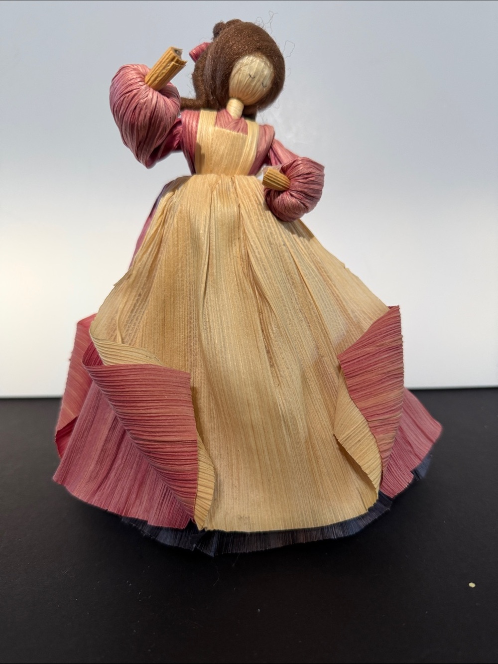 Source Unknown Pink and Cream Corn Husk Doll